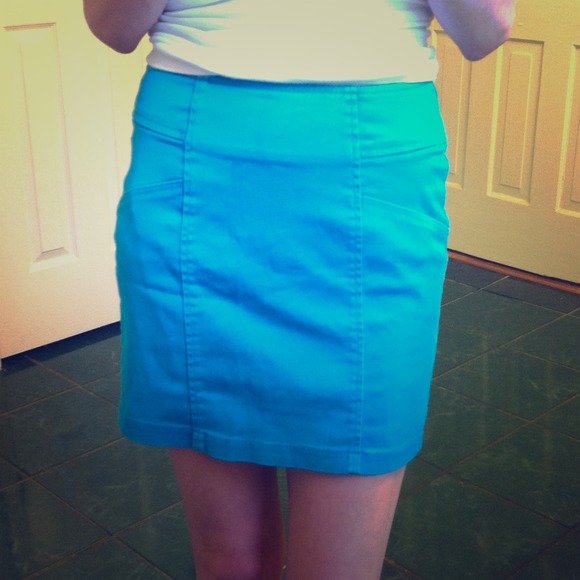 Turquoise mini skirt