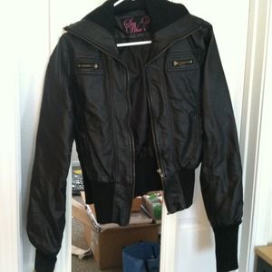 Women's black bomber jacket
