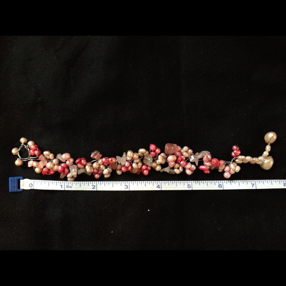 Freshwater pearl and stone bracelet - Picture 2 of 3