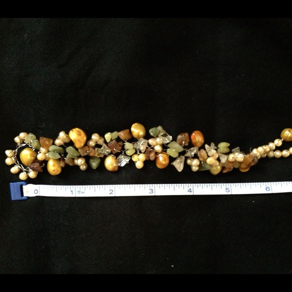 Freshwater pearl and stone bracelet - Picture 3 of 3