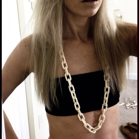 Plastic chain necklace cream chain link jewelry