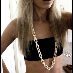Plastic chain necklace cream chain link jewelry