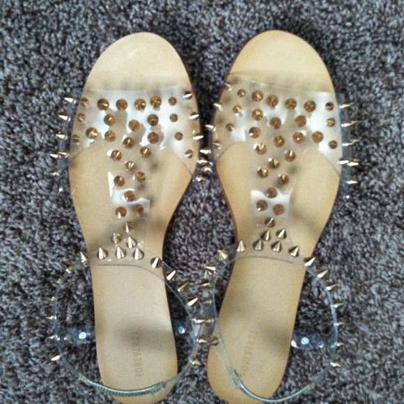 Gold Spiked Sandals