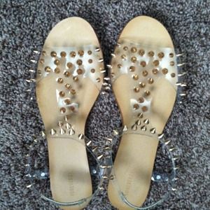 Gold Spiked Sandals