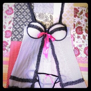 Cute polka dot lingerie w/ bows