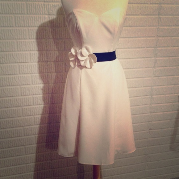 Ivory strapless sweetheart cocktail dress