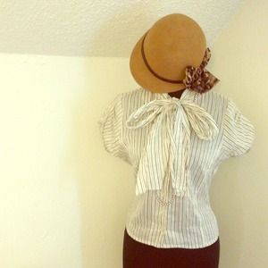 Bundled! Leopard Bow Brown Wool Hat Summer/Winter