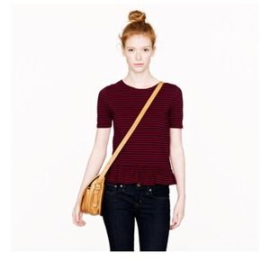 🎈Traded🎈J.crew Peplum Stripe Top