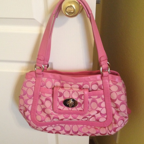 SOLD Authentic Pink Coach Signature Bag