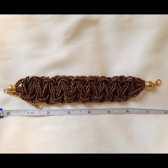 SOLD! Rustic gold/bronze beaded bracelet - Picture 3 of 4
