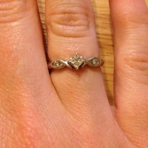 Sterling silver and diamond ring