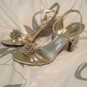 Calvin Klein gold heels