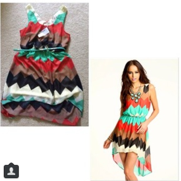 High low chevron dress