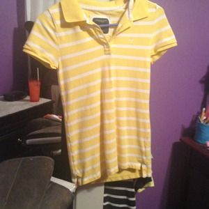 Yellow striped polo