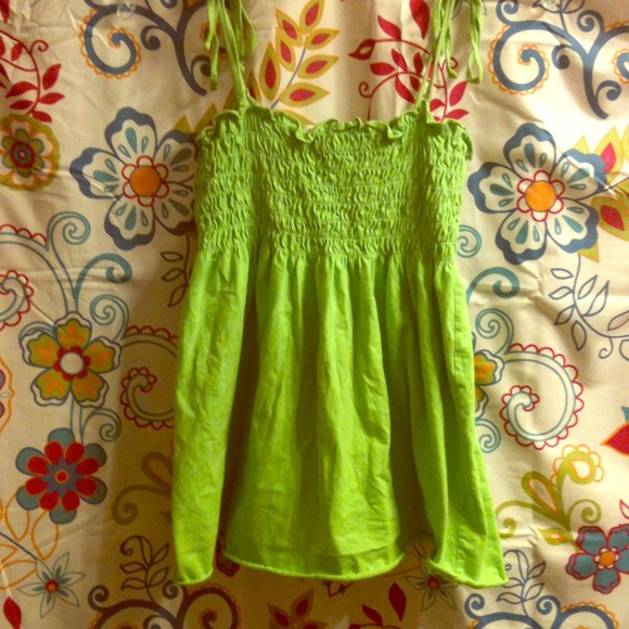 Green spaghetti strap top