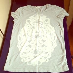 J. Crew Gray Printed Cotton Tee Size Small