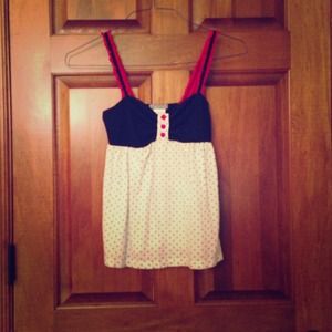 Black, white, and pink Delia's top