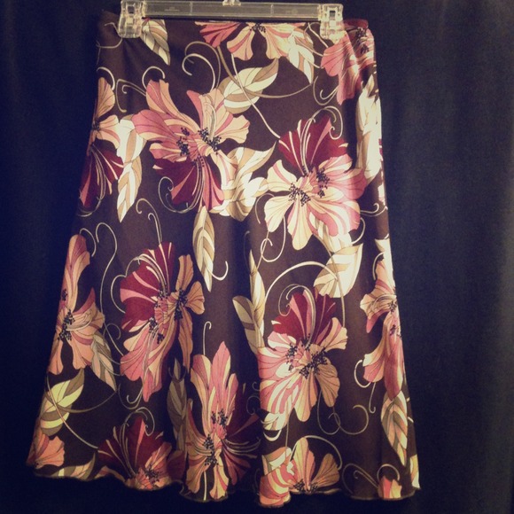 Brown floral skirt
