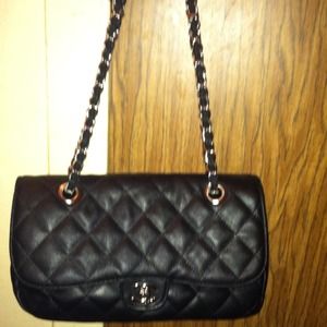 Chanel inspired black quilted bag
