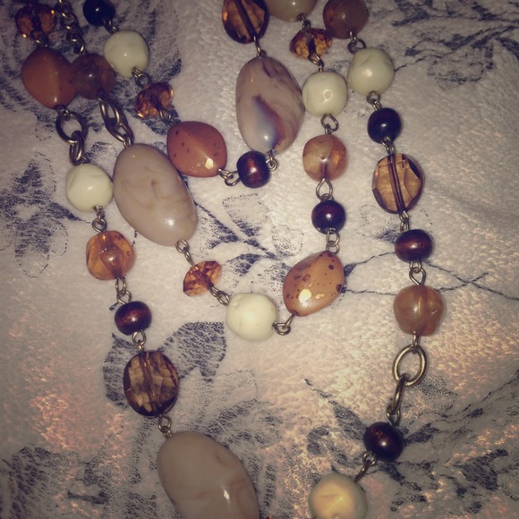 Multi bead Necklace long dangle - Picture 1 of 2