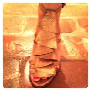 Gold heels. Perfect for a summer cocktail dress.