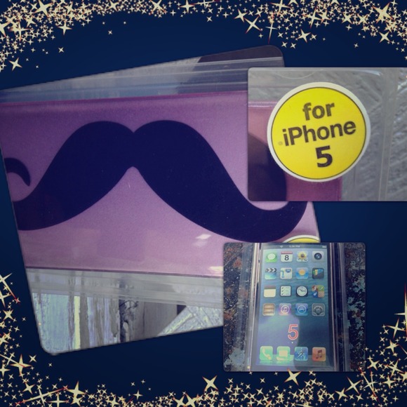 Iphone 5 mustache purple phone case