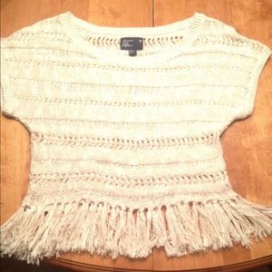 Cute never worn... Tags still on! AE crochet shirt