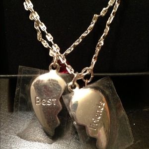 ❌SOLD❌Silver "best friends" necklace set