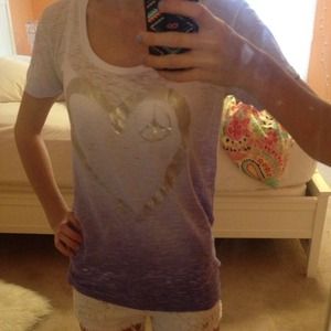 LOVE PINK ombre purple tee