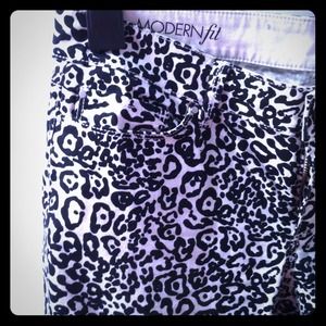 Ann Taylor modern fit leopard print denim