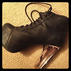 RESERVED Jeffery Campbell Black Litas clear heel 9