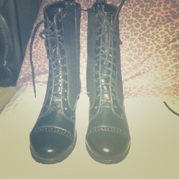 Black combat boots