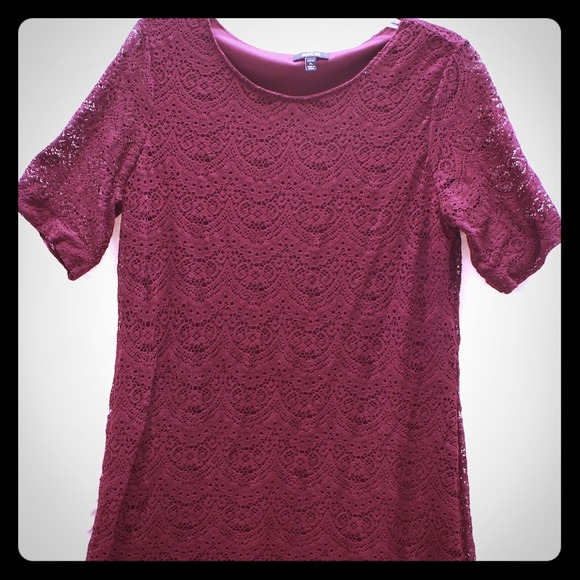 A lace burgundy dress