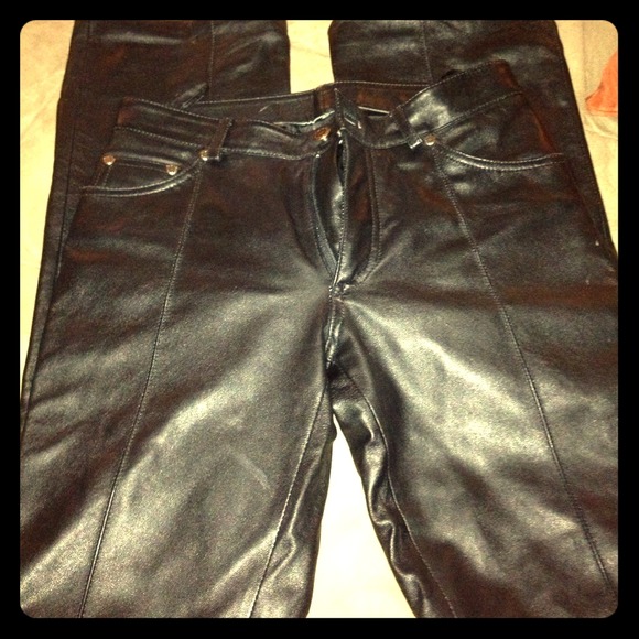 Black leather pants