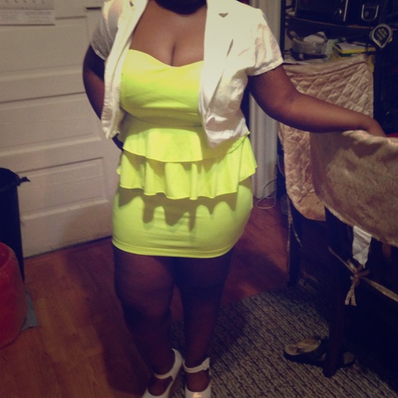 Neon yellow peplum beauty