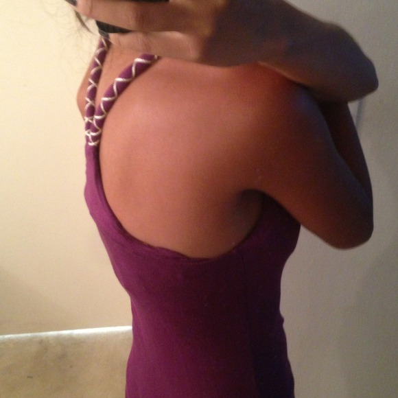 ❤Sold❤Racer back purple shirt with floral prints - Picture 2 of 3