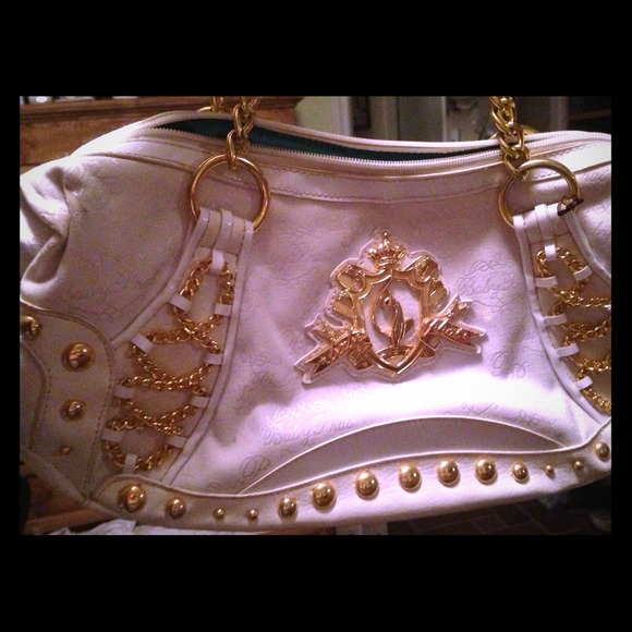 Beautiful white and gold Baby Phat purse