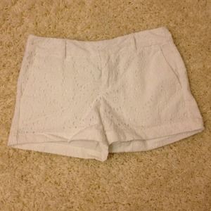 Lace white size two Ann Taylor loft shorts