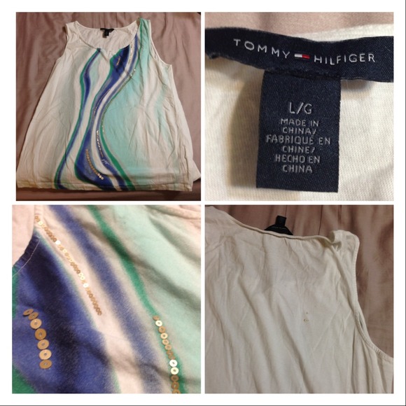 Tommy Hilfiger embellished tank top sz Lg