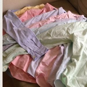 Yellow, pink, and blue Ralph Lauren shirts