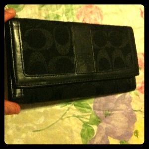 ***Reserved***Coach inspired black wallet