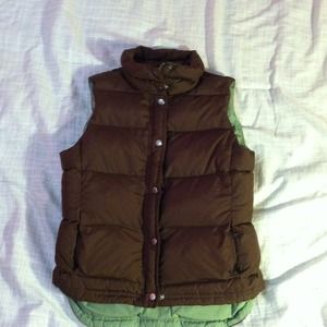 Never Worn! "J.Crew" brown/ green zipper vest!