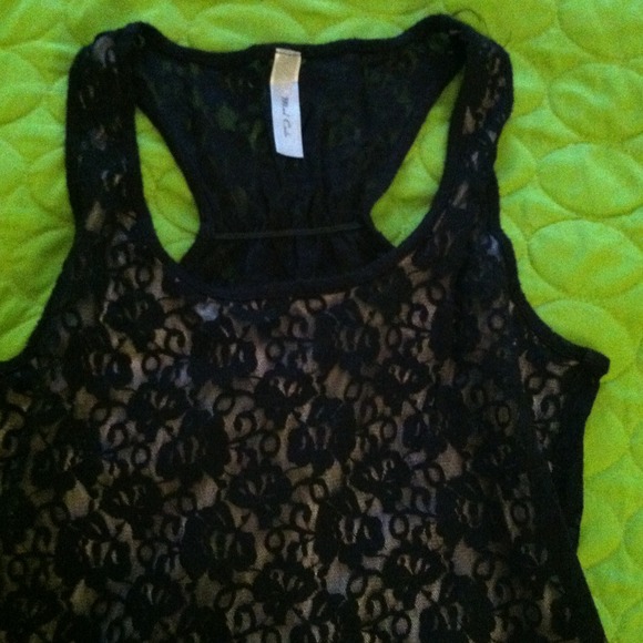 Black Lace Racerback Tank - Picture 3 of 4