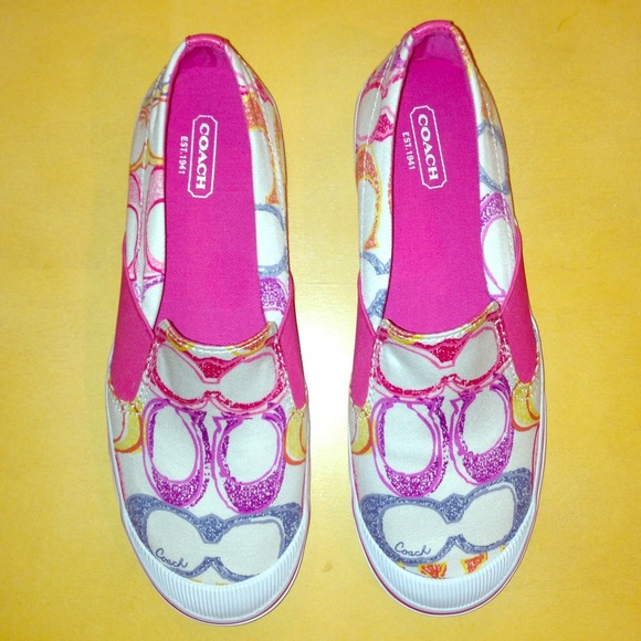 Coach Shoes - ⛔SOLD! New Coach Colorful Canvas Flats!