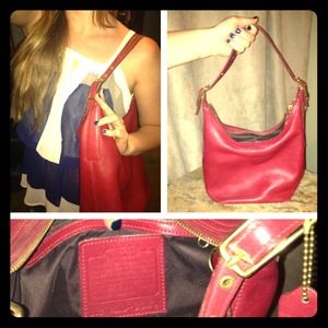 Red Leather COACH purse! Reduced for today-was 85!