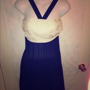 Chanel Navy Cream Dress Size 38