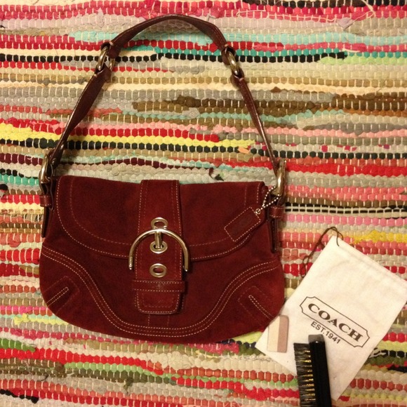 Coach Purse - Red Suede