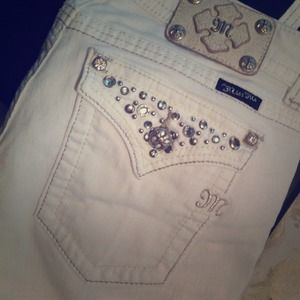 Worn white Miss Me Jeans