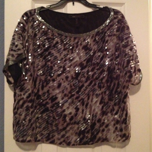 BCBG MAXAZRIA Sequined Top