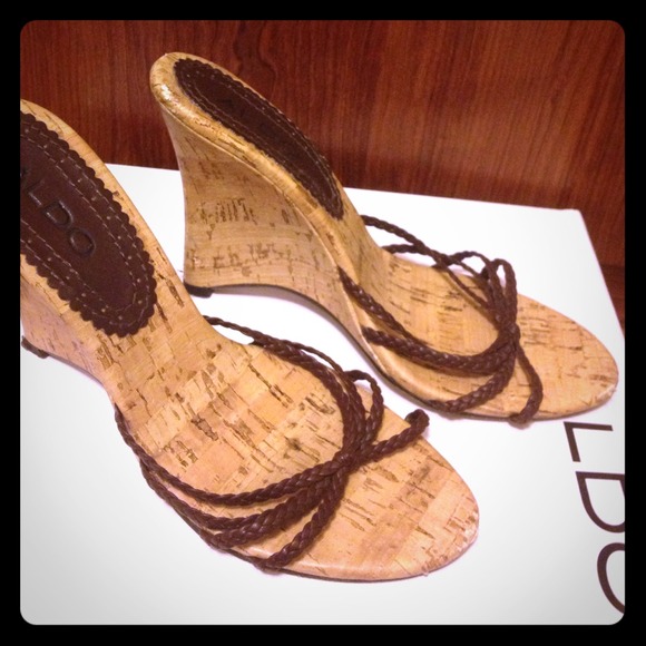 ALDO brown wedge sandals